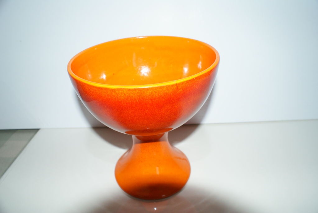 Late 20th Century Striking Haeger Ceramic Pedestal Bowl