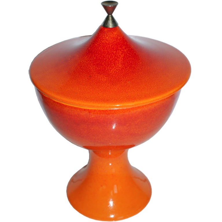 Striking Haeger Ceramic Pedestal Bowl