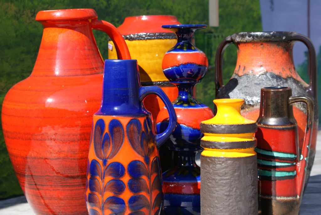 Bursting with color and texture,seven wonderful hand thrown and hand brushed studio pieces.The collection is illustrated  through out the site.If purchased as a group,a discount is offered.