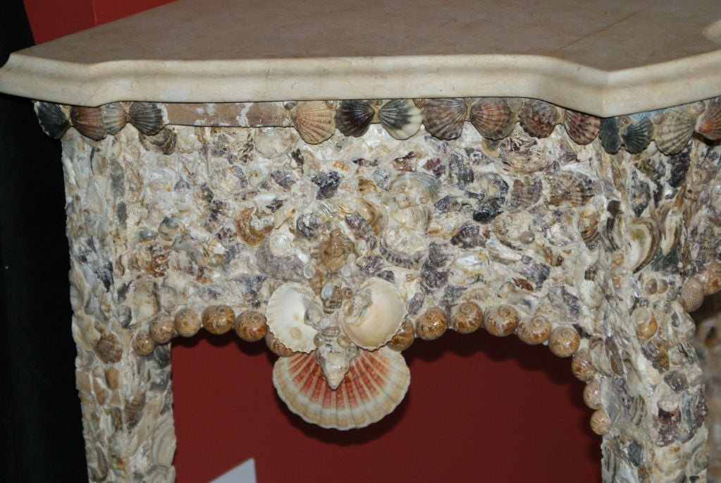 Wonderful Shell Decorated Console Table