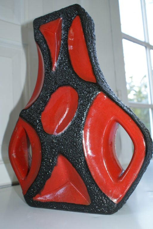 German A Terrific Abstract Form Mid Century Ceramic Vase