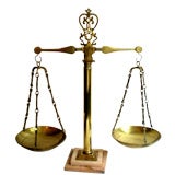 Tall Handsome Antique Brass Scale.