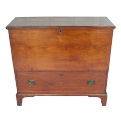 New England 19th Century  Country  Pine Blanket Chest