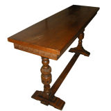 American Oak Hand Carved Console Table