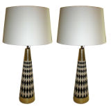 Pair, Stylish Tall 1950s Modernist Lamps