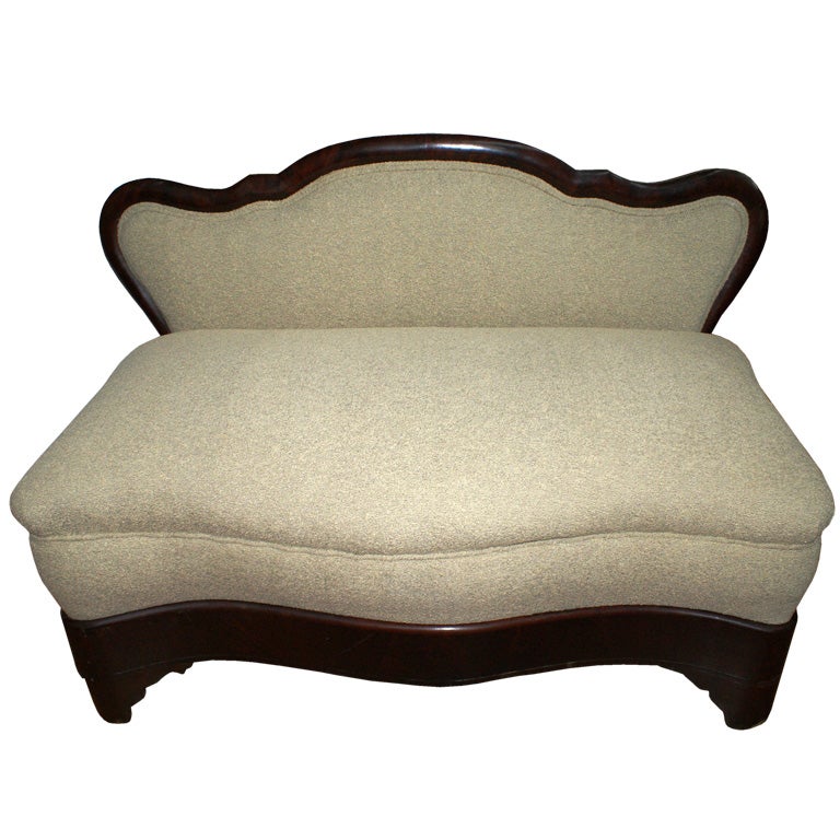 American Empire Flame Mahogany Love Seat (Banquette) at 1stDibs