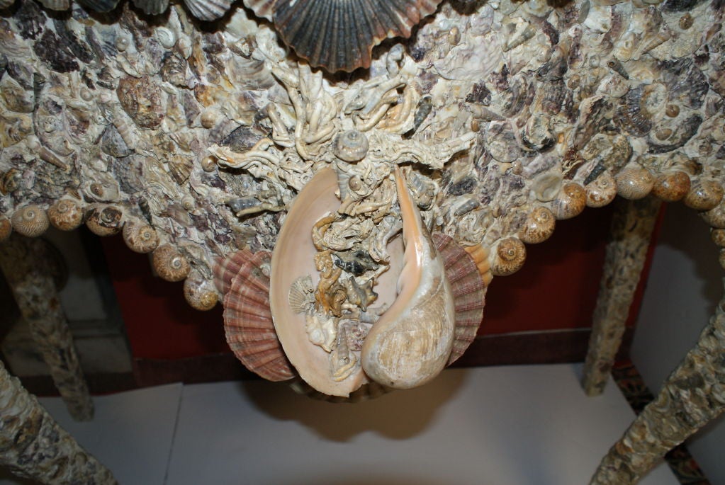 French Wonderful Shell Encrusted Cosole  Table.