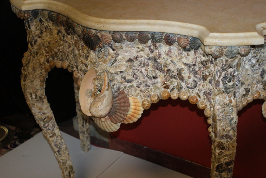 Wonderful Shell Encrusted Cosole  Table. 1
