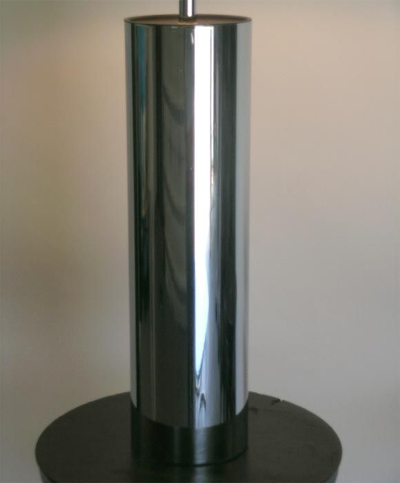 Modern  Chrome Cylinder Lamp 1980s A Trend returning. For Sale