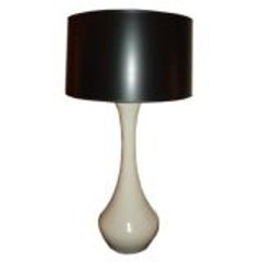 Large 1960s White Ceramic Swan Neck Lamp 12