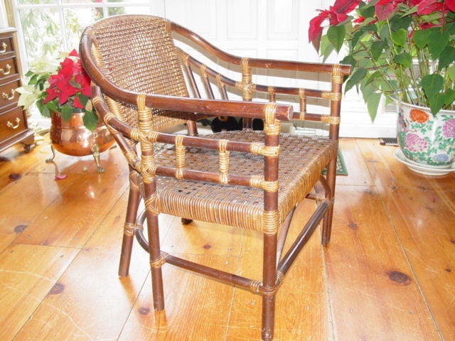 Caribbean Pair.Bamboo & Rattan Plantation Chairs