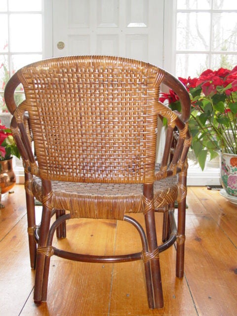 20th Century Pair.Bamboo & Rattan Plantation Chairs