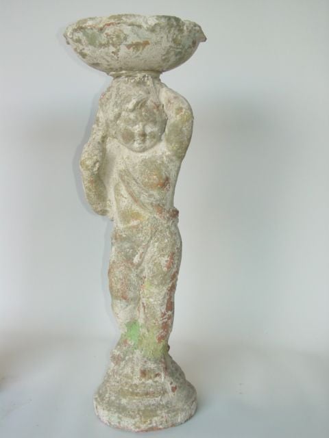 Charming Pair of French Terracotta Cherub Plant Stands