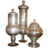 Three Mid-Century Mercury Glass Containers