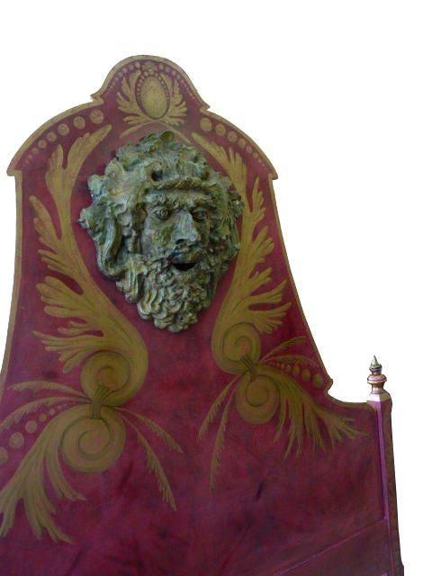 A Magnificent Venetian Style  Bed/Headboard/Satyr's Bronze Head