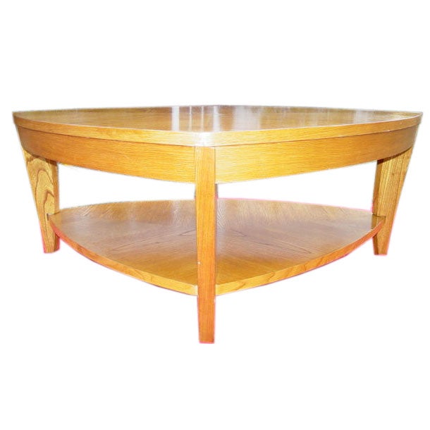 Unusual Light Oak 1950s Coffee Table