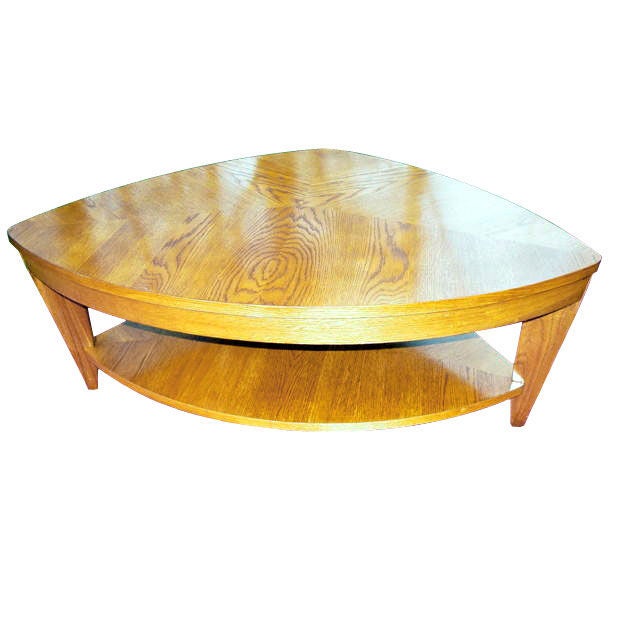 Mid-20th Century Unusual Light Oak 1950s Coffee Table