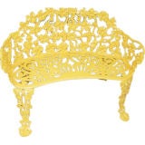 Charming English Painted Iron Bench
