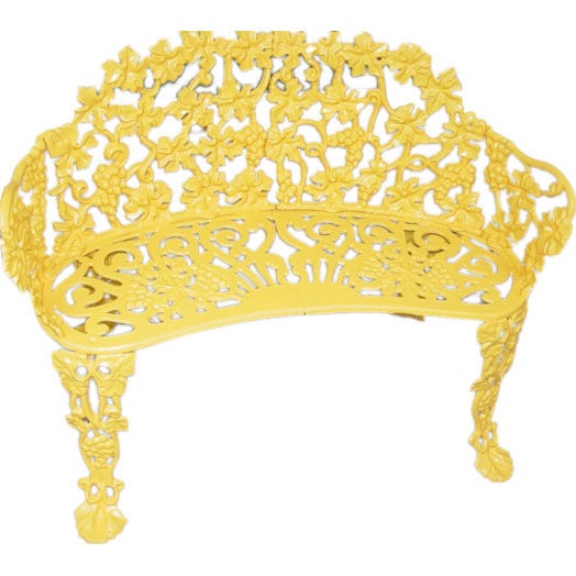 Charming English Painted Iron Bench