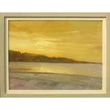 Used Long Beach N.Y   ' Sunset '  Oil on  board by Walter Us.