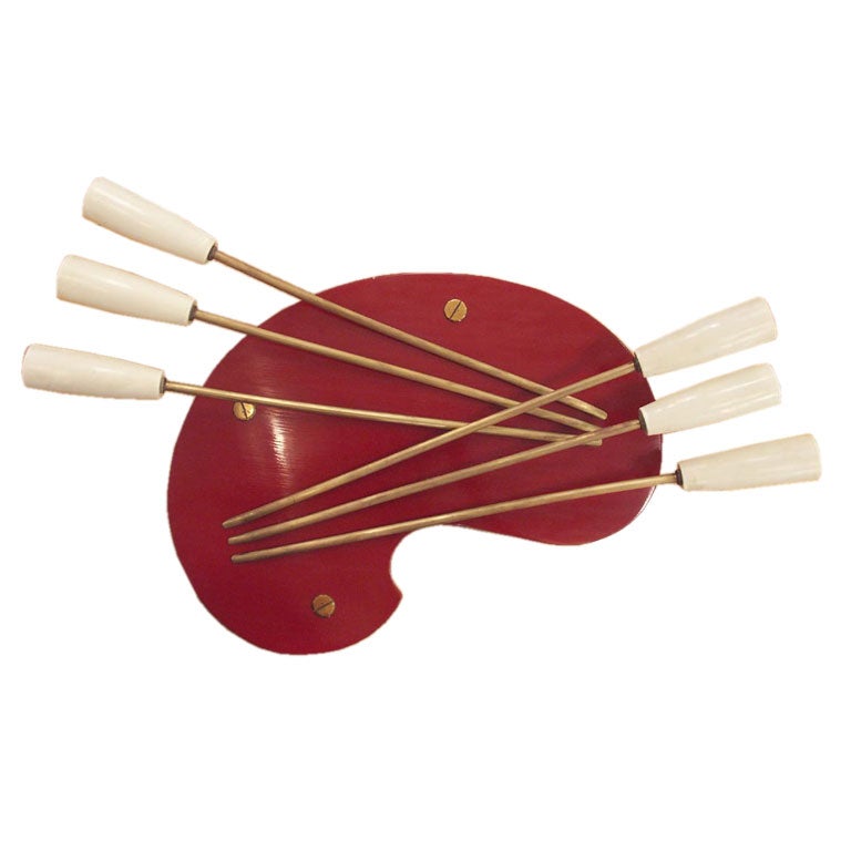 Delightful Pair of Italian Painter
s Palette Sconces