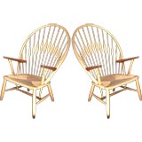 Pair of Hans Wegner Highback Peacock Chairs