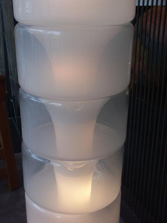 Futuristic Stacked Glass Floorlamp by Carlo Nasson