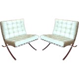 Pair of Mies Van der Rohe Barcelona Lounges in Custom Leather