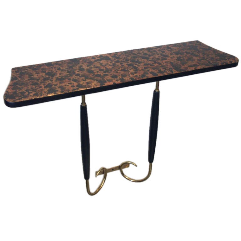 Attractive Italian Console with Faux Tortoiseshell Top