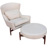 A Very Rare Lounge Chair and Ottoman by Jens Risom