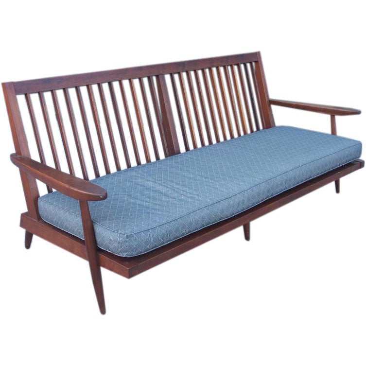 Slat Back Walnut Sofa by George Nakashima