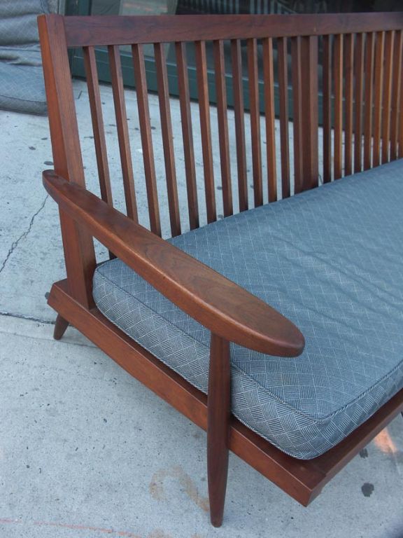 Slat Back Walnut Sofa by George Nakashima 1