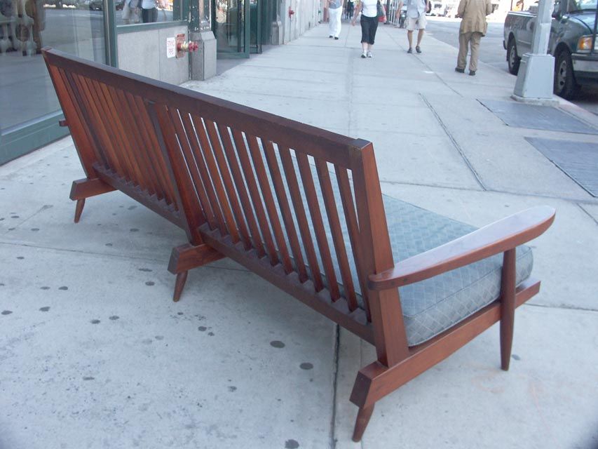 American Slat Back Walnut Sofa by George Nakashima