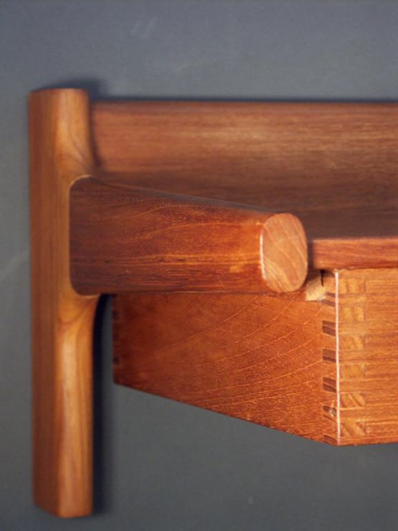 Pair of Teak Wall Mount Nightstands