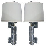 Pair of Lucite Wall Sconces