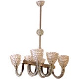 A Lovely 6 Arm Glass Chandelier by Barovier