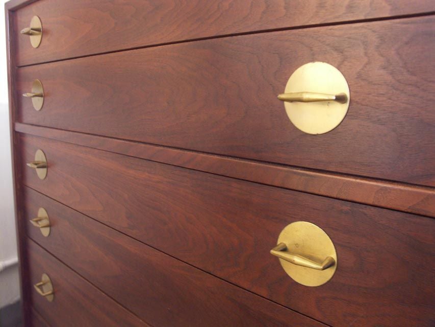 Walnut Highboy Chest of Drawers attributed to Baker