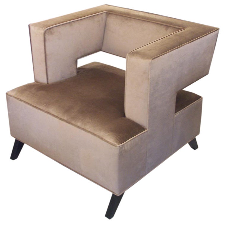 "Cubist" Lounge Chair by Lost City Arts