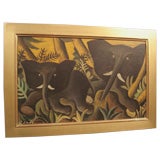 An Early Elephants Painting by Hans Scherfig (b.1905-79) 12