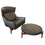 Luxurious Lounge Chair and Ottoman by Jens Risom
