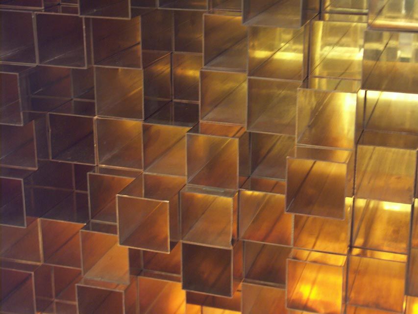 Brass Fantastic Illuminated Cube sculpture by Aiko Miyawaki