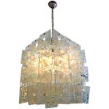 Incredible Interlocking Opalescent Glass Chandelier