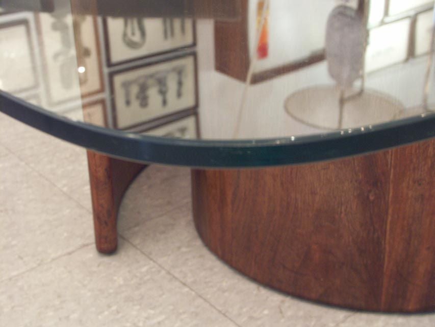 Vladimir Kagan Walnut Snail Coffee Table
