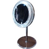 Vintage An Iluminated Chrome and Lucite Vanity Mirror
