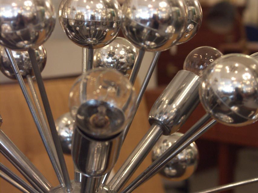Fantastical Chrome Italian Sputnik Table Lamp