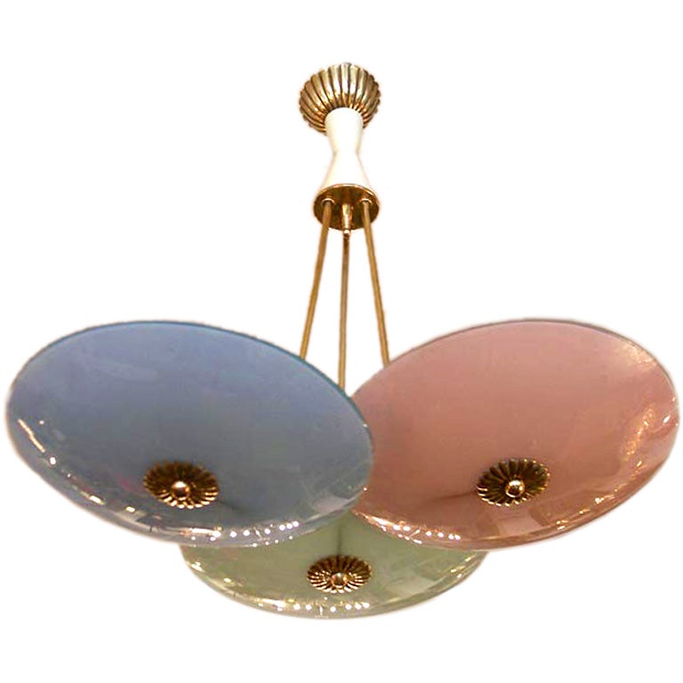 Lovely Italian Glass Cluster Ceiling Lamp 2 available