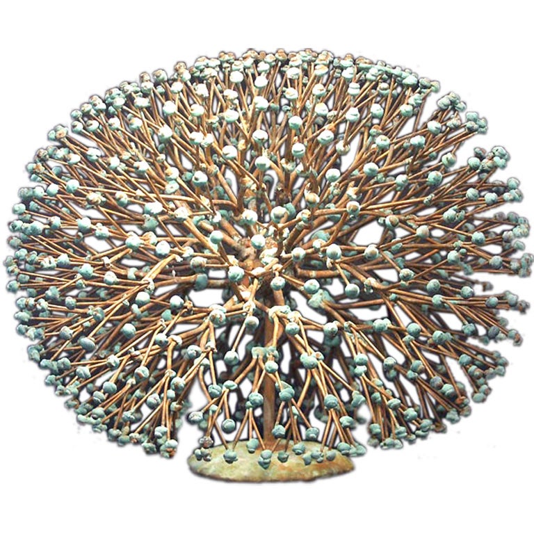 An Outstanding Patinated Copper Bush Sculpture by Harry Bertoia