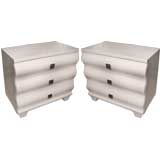 Pair of White Lacquer Chests