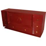 Midcentury Red Lacquer Dresser