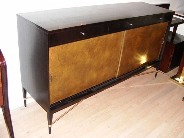 Leather Front Sideboard by Paul Mccobb